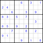 Судоку 9х9 #1151 очень трудный