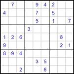 Судоку 9х9 #1154 очень трудный