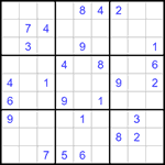 Судоку 9х9 #1158 очень трудный