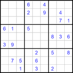 Судоку 9х9 #1159 очень трудный