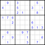 Судоку 9х9 #1162 очень трудный