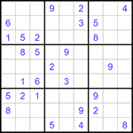 Судоку 9х9 #1164 очень трудный