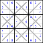 Судоку-снежинка 9х9 #1 легкий Судоку-снежинка 9х9 #1 легкий