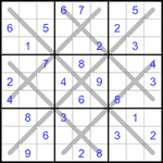 Судоку-снежинка 9х9 #4 трудный Судоку-снежинка 9х9 #4 трудный