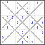 Судоку-снежинка 9х9 #6 трудный Судоку-снежинка 9х9 #6 трудный