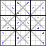 Судоку-снежинка 9х9 #7 трудный Судоку-снежинка 9х9 #7 трудный