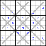 Судоку-снежинка 9х9 #10 очень трудный