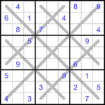 Судоку-снежинка 9х9 #14 очень трудный