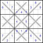 Судоку-снежинка 9х9 #19 очень трудный