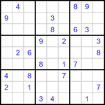 Судоку 9х9 #1177 трудный