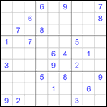 Судоку 9х9 #1180 трудный