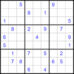 Судоку 9х9 #1186 трудный
