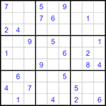 Судоку 9х9 #1187 трудный