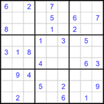 Судоку 9х9 #1192 трудный