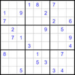 Судоку 9х9 #1197 трудный