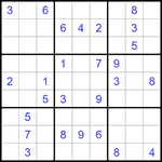 Судоку 9х9 #1198 трудный