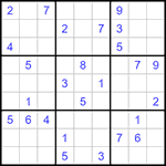 Судоку 9х9 #1208 трудный