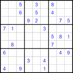 Судоку 9х9 #1222 трудный