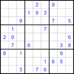 Судоку 9х9 #1227 трудный