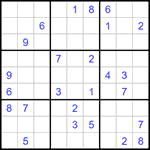 Судоку 9х9 #1168 очень трудный