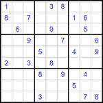 Судоку 9х9 #1176 очень трудный