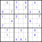 Судоку 9х9 #1186 очень трудный