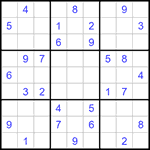 Судоку 9х9 #1193 очень трудный