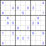 Судоку 9х9 #1198 очень трудный