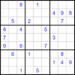 Судоку 9х9 #1216 очень трудный