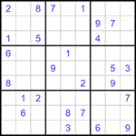 Судоку 9х9 #1222 очень трудный