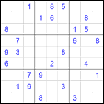 Судоку 9х9 #1223 очень трудный