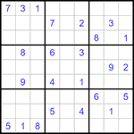 Судоку 9х9 #1225 очень трудный