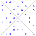 Судоку Х 9х9 330 легкий