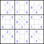 Судоку Х 9х9 333 легкий