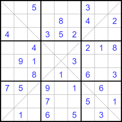 Судоку Х 9х9 334 легкий
