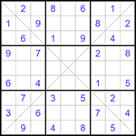 Судоку Х 9х9 339 легкий