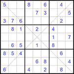 Судоку Х 9х9 340 легкий