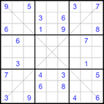 Судоку Х 9х9 #305 средний