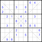 Судоку Х 9х9 #306 средний