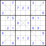 Судоку Х 9х9 #307 средний