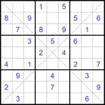 Судоку Х 9х9 #308 средний