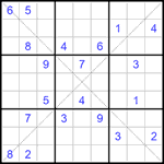 Судоку Х 9х9 #313 средний