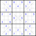 Судоку Х 9х9 #314 средний