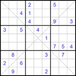 Судоку Х 9х9 #301 трудный