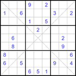 Судоку Х 9х9 #302 трудный