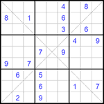 Судоку Х 9х9 #304 трудный