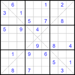 Судоку Х 9х9 #305 трудный