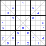 Судоку Х 9х9 #306 трудный