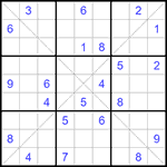 Судоку Х 9х9 #308 трудный