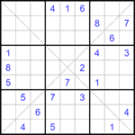 Судоку Х 9х9 #309 трудный